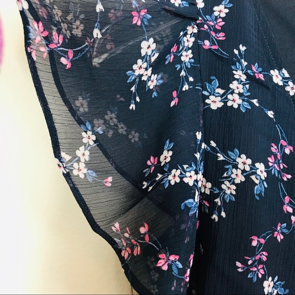 NWT Drew Navy Floral Maxi Wrap Dress w/Ruffles - S - Picture 5 of 6